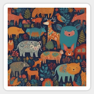 Whimsical Wildlife Medley Sticker